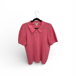 J. Crew Factory Short Sleeve Knit Polo Top - Pink